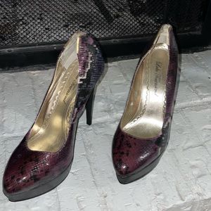 Lulu Townsend snake print heel. Sz. 8.5